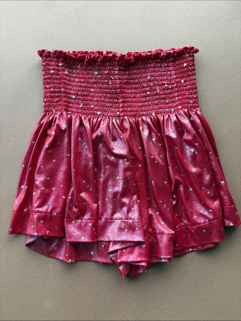 QUEEN OF SPARKLES Red Mini Skort